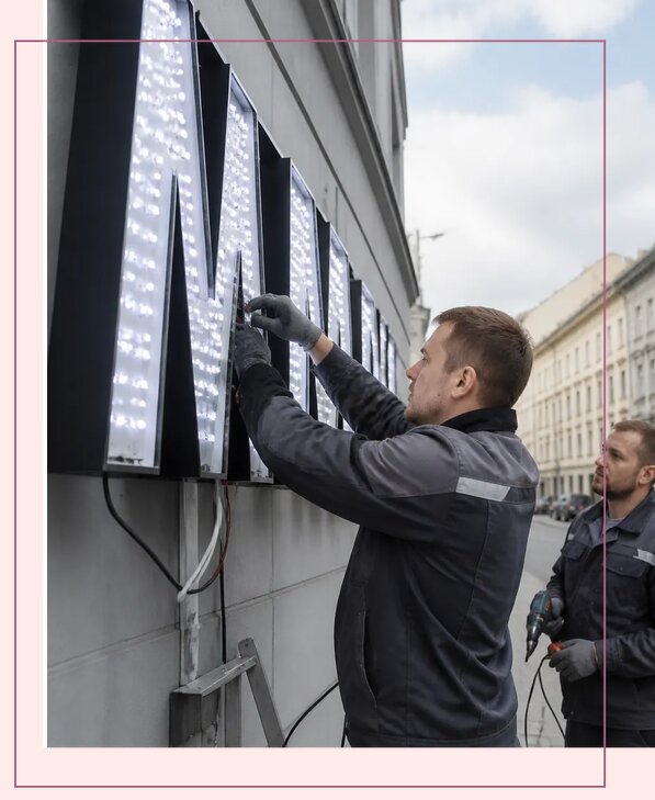 Изготовление и монтаж светодиодных LED вывесок в Смоленске