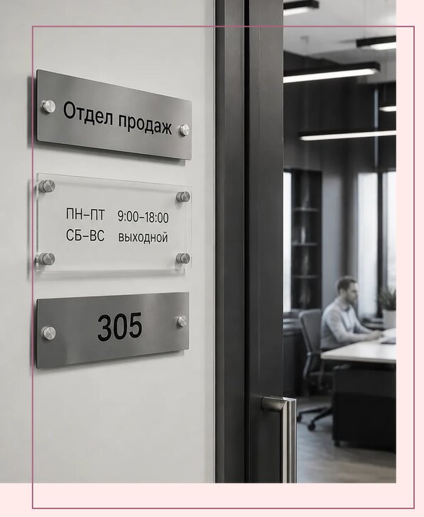 Офисные таблички на дверь в Смоленске по цене от 5025 р. | Аванза-Смл
